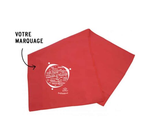 Lot de serviette en polyester rouge personnalisable