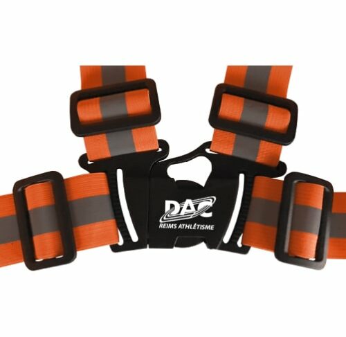 BA5-gilet baudrier de securité reflechissant orange marquage boucle en tampographie