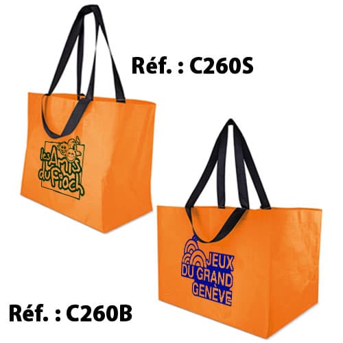 Sac de course / Anses longues et courtes / Polypropylène laminé tissé 120 grs/m²