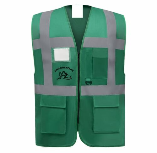 CA29-Gilet de sécurité mutlifonction zippé marquage staff