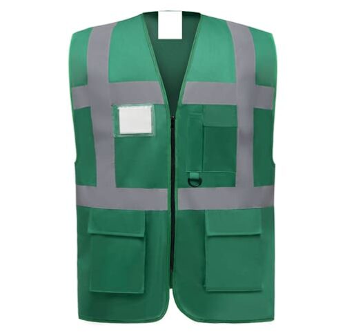 CA29-Gilet de sécurité mutlifonction zippé vert