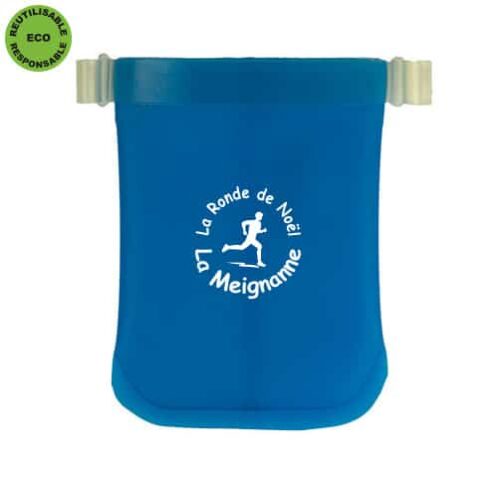 D179 Gobelet plat écologique pour running et triathlon, personnalisation incluse