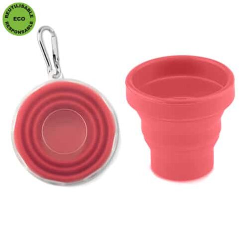 DA1-Tasse silicone pliable avec mosuqueton et couvercle