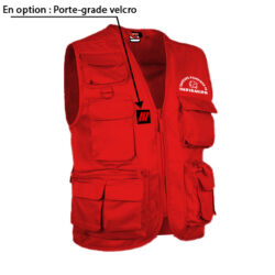 F12 Gilet reporter 11 poches rouge