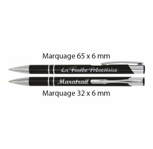 GR4-Stylo bille en aluminium avec marquage au laser, 2 tailles de marquage