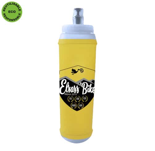 Gourde flask souple pliable TPU 500 ml fond rigide - Indyanna Pub - Objets  publicitaires personnalisables