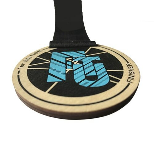 Médaille en bois personnalisée par sérigraphie cadeau club