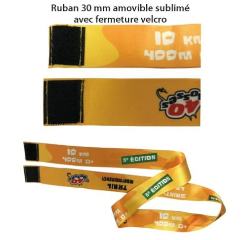 MMD Ruban 30 mm amovible avec fermeture Velcro et impresison en sublimation totale
