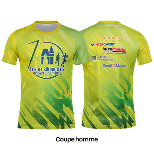 Alternative view of Tee shirt running / 100% polyester / 100 grs/m² / Sublimation / Coupe Homme et Femme
