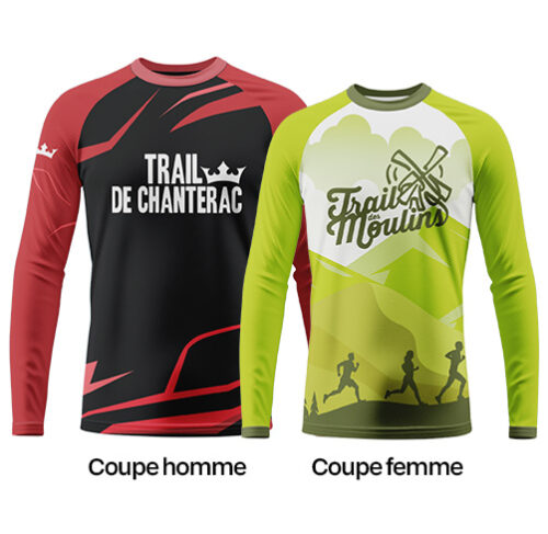 Tee shirt / Manches longues / Col rond / 100% polyester / Sublimation