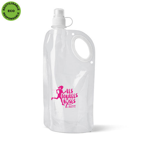 Bouteille d'eau pliable - Rose - Bouteille d'eau de Sport souple