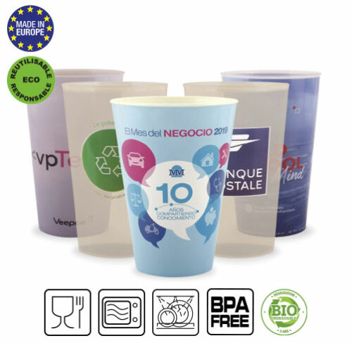 PA2-Gobelet réutilisable biodégradable et recyclable 25 cl utile