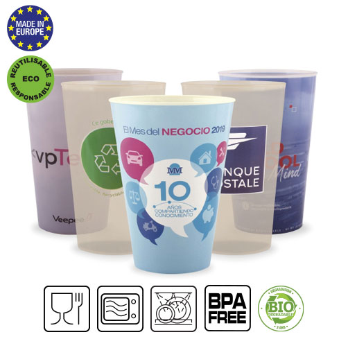 PA2-Gobelet réutilisable biodégradable et recyclable 25 cl utile