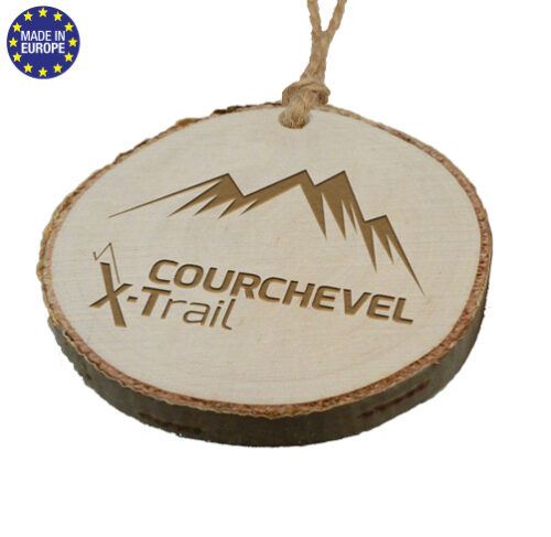 Alternative view of Médaille en bouleau / Marquage laser / Cordelette