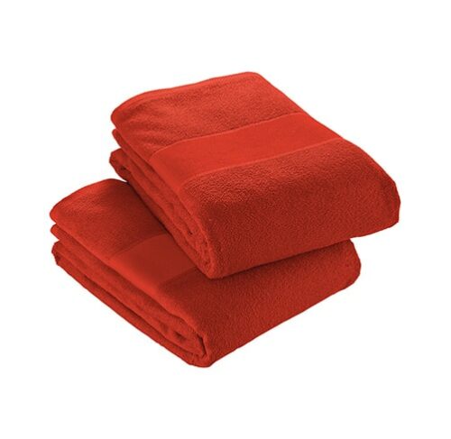 S42 - Serviette rouge 100% coton pour impression en sérigraphie