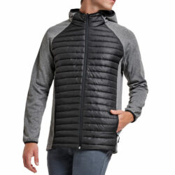 TR101-Doudoune/capuche zippée 2 matières / 100 % polyester