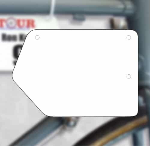 Plaque de cadre en PVC customisable recto verso avec logo et numérotation