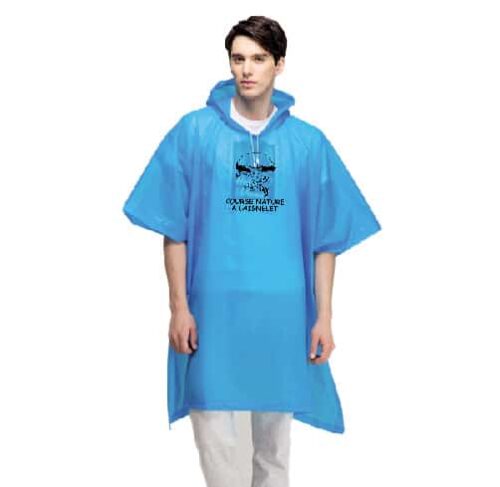 ZHEI - Poncho pluie EPA a capuche avec marquage en sérigraphie