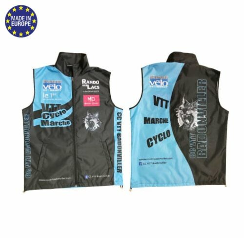 CVSM Coupe vent sans manche avec personnalisation en sublimation totale