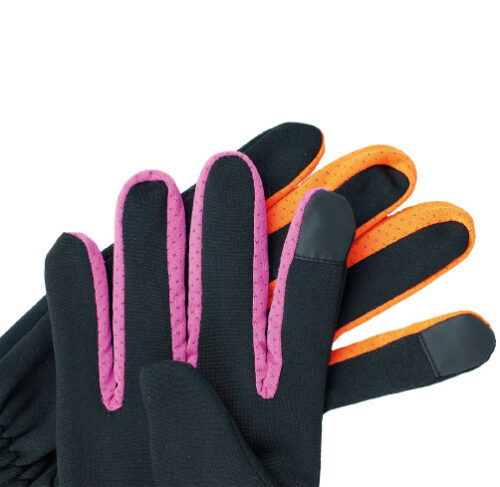 D130 Gants tactiles polyester noir: Nouvelels couleurs!