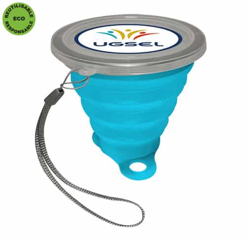 Tasse en silicone pliable bleu 270 ml