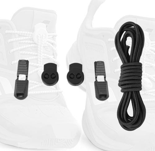 sun1-pair de lacet clip auto cadeau running triathlon lock laces noir